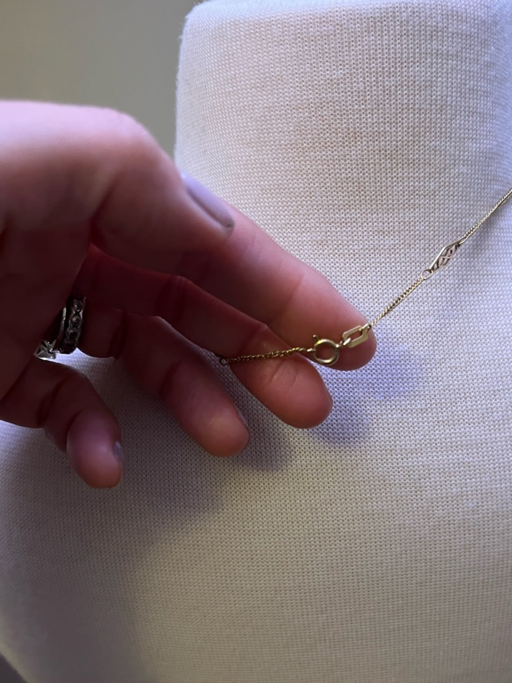 Yellow Gold 14K Chain Featuring Filigree Infinity Symbols  Curb Link Chain 14” - Picture 6 of 8